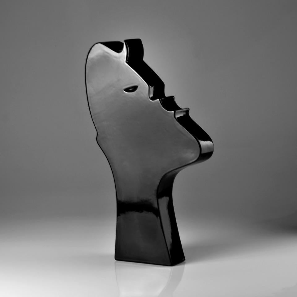 Contemporary Ceramic Sculpture Face Model by Ambrogio Pozzi for Superego Editions, Italy For Sale