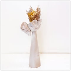 Ceramic Sculpture Female Face Flower Vase Decoration