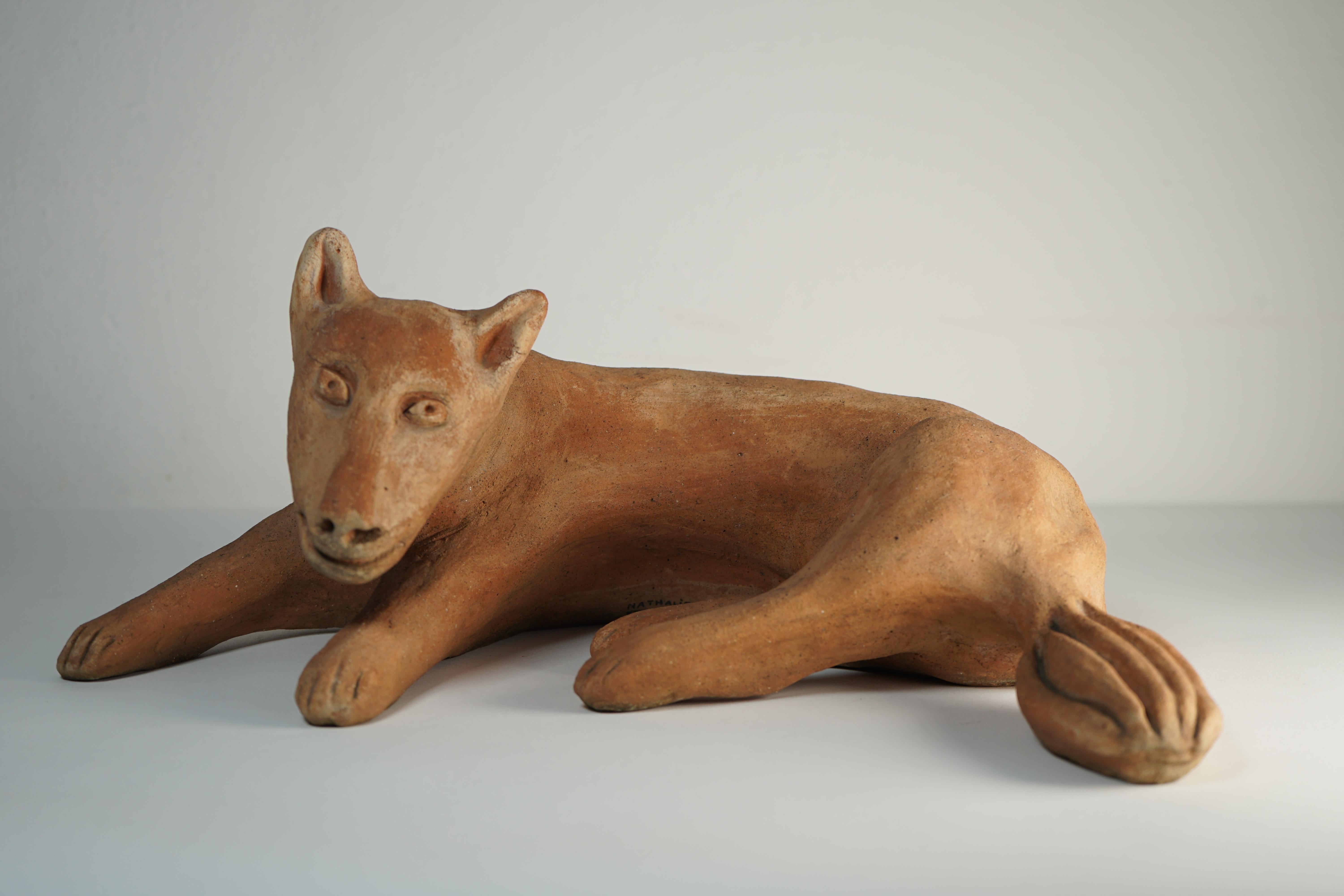 fox ceramic sculpture