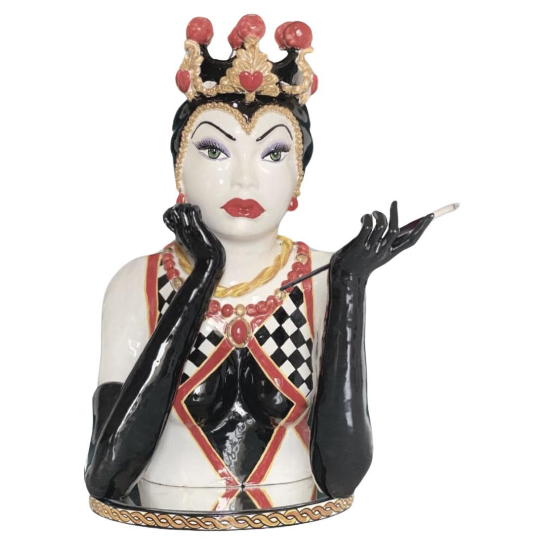 Keramik-Skulptur Grimilde-Kopf von Vanessa Semaino im Angebot