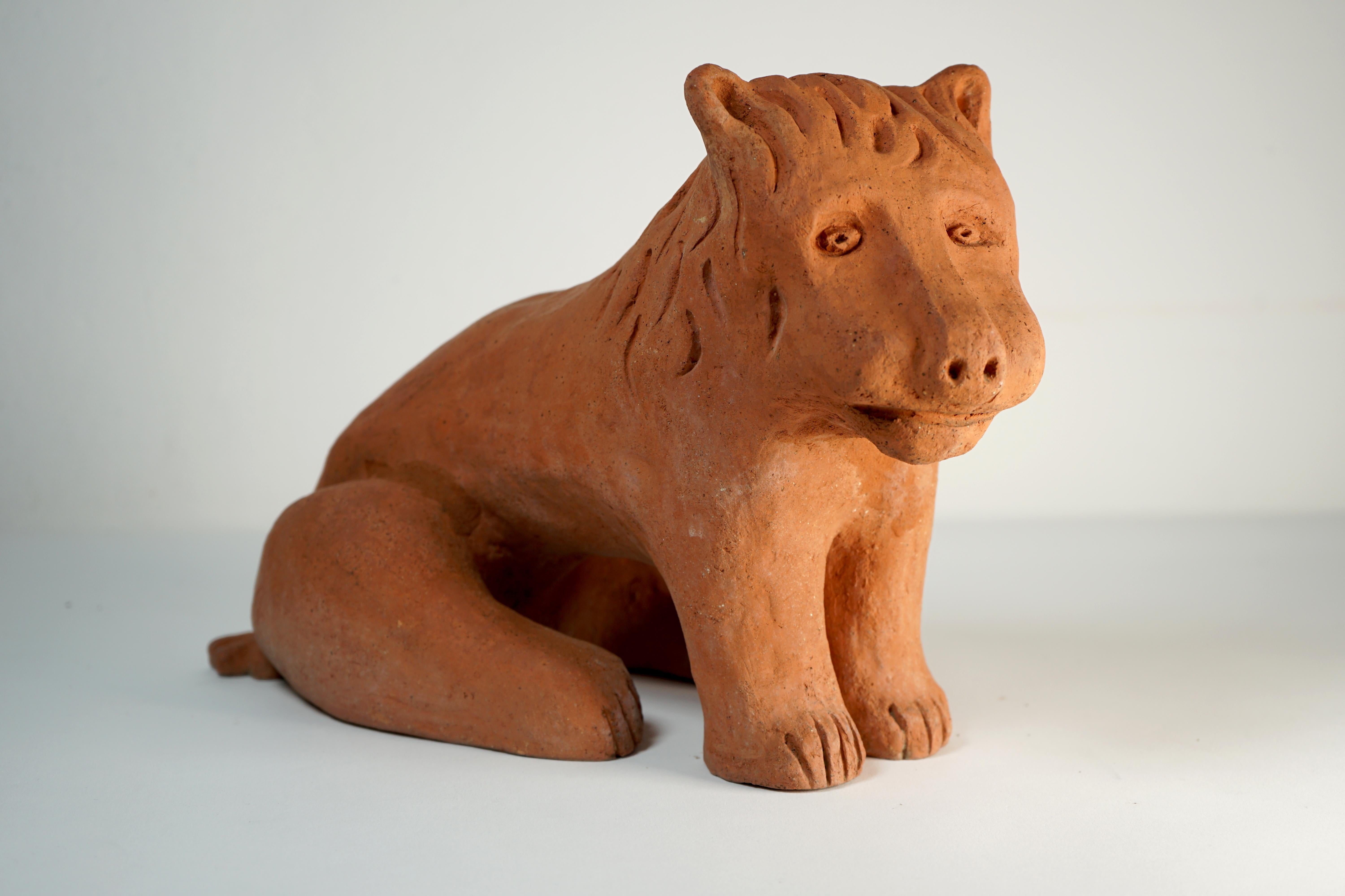 Ceramic Sculpture Lion Model by Nathalie Du Pasquier for Alessio Sarri Editions In Excellent Condition For Sale In Milan, Italy