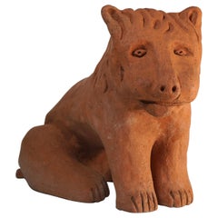 Vintage Ceramic Sculpture Lion Model by Nathalie Du Pasquier for Alessio Sarri Editions