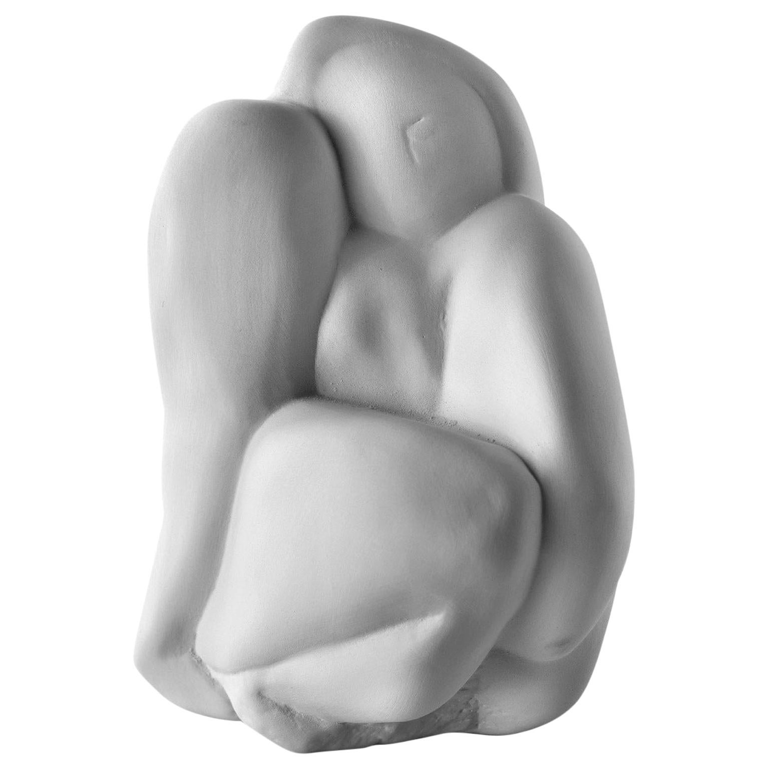 Ceramic Sculpture "MATER" Handcrafted in White Matt, Gabriella B. Made in Italy For Sale