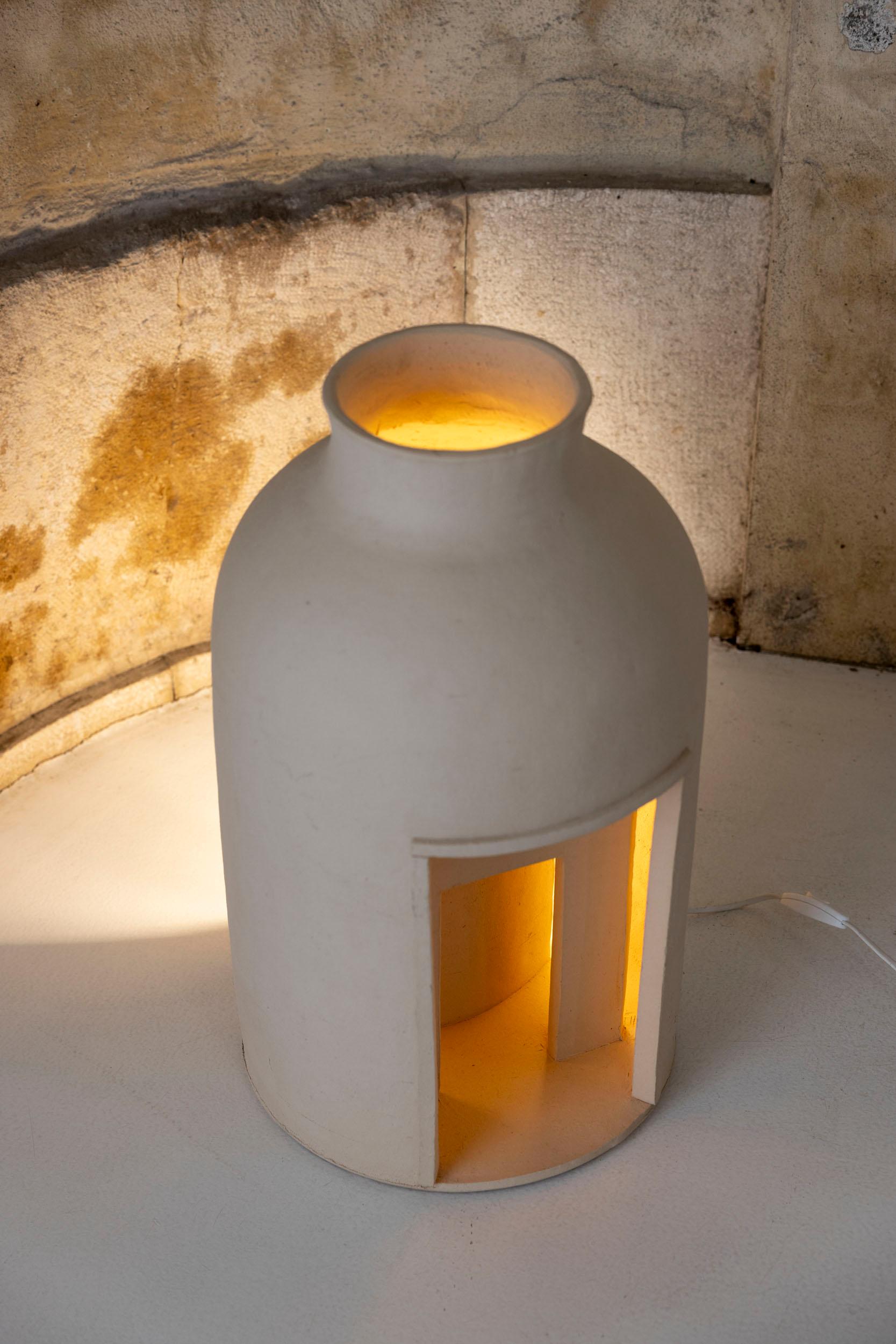 Contemporary Ceramic sculpture Mistero lamp by Tonino Negri, 2024