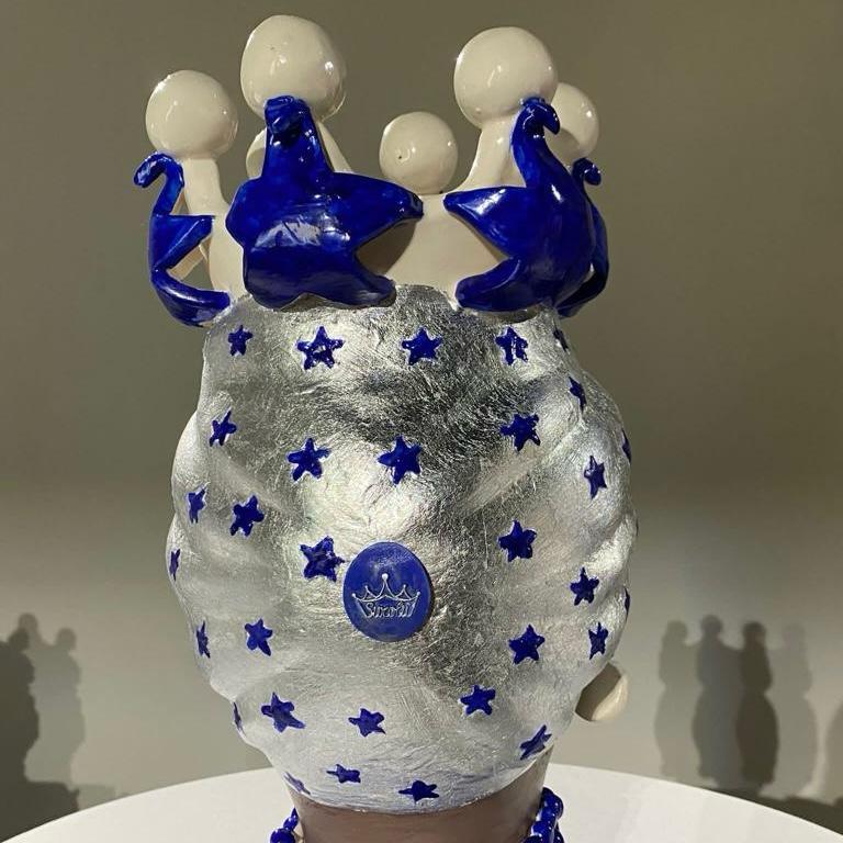 Italian Ceramic Sculpture Noemi Head by Vanessa Semaino For Sale