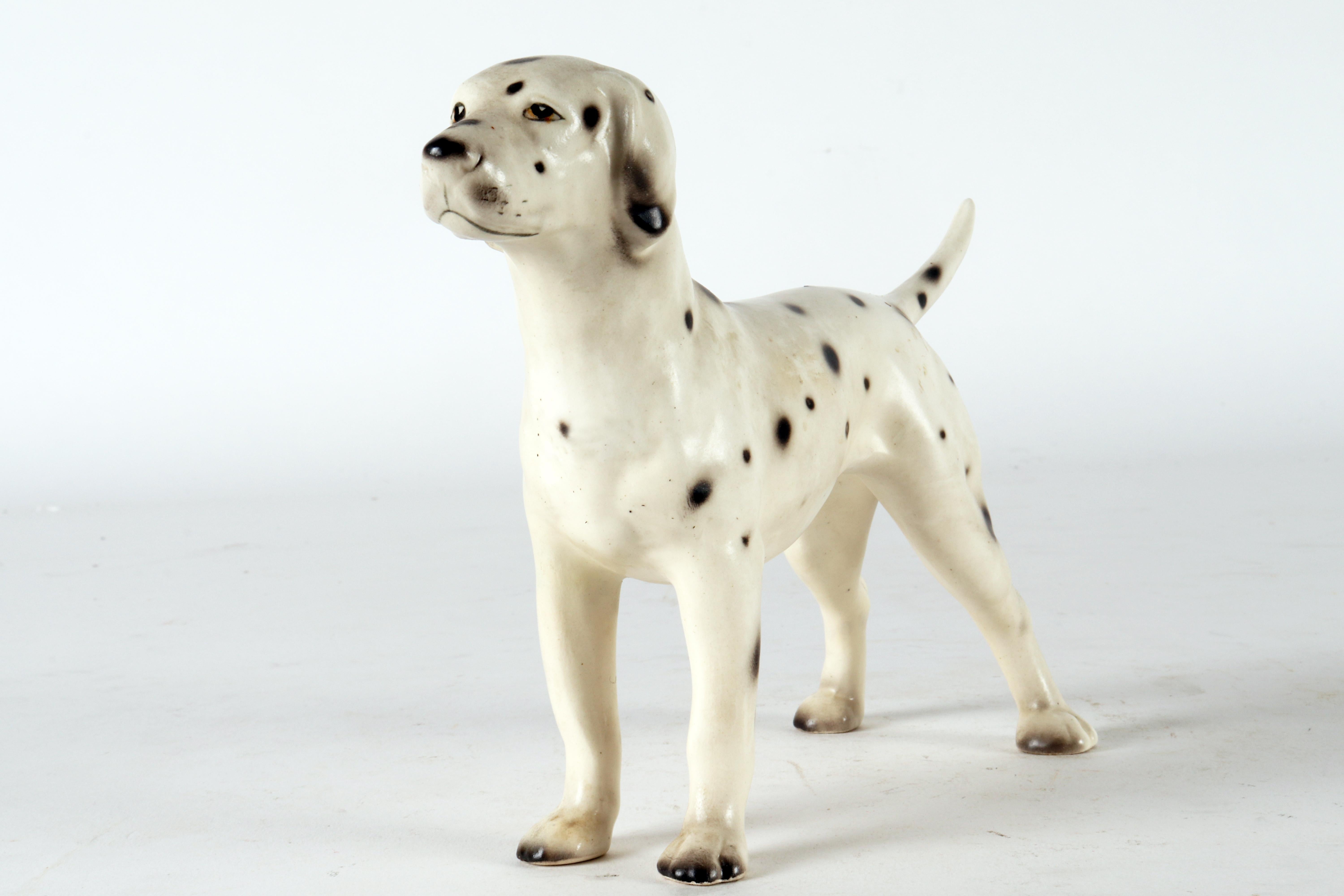 20th Century Ceramic sculpture of a Dalmatian dog, England 1950.   For Sale