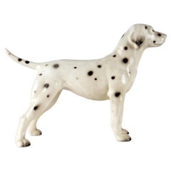 Vintage Ceramic sculpture of a Dalmatian dog, England 1950.  