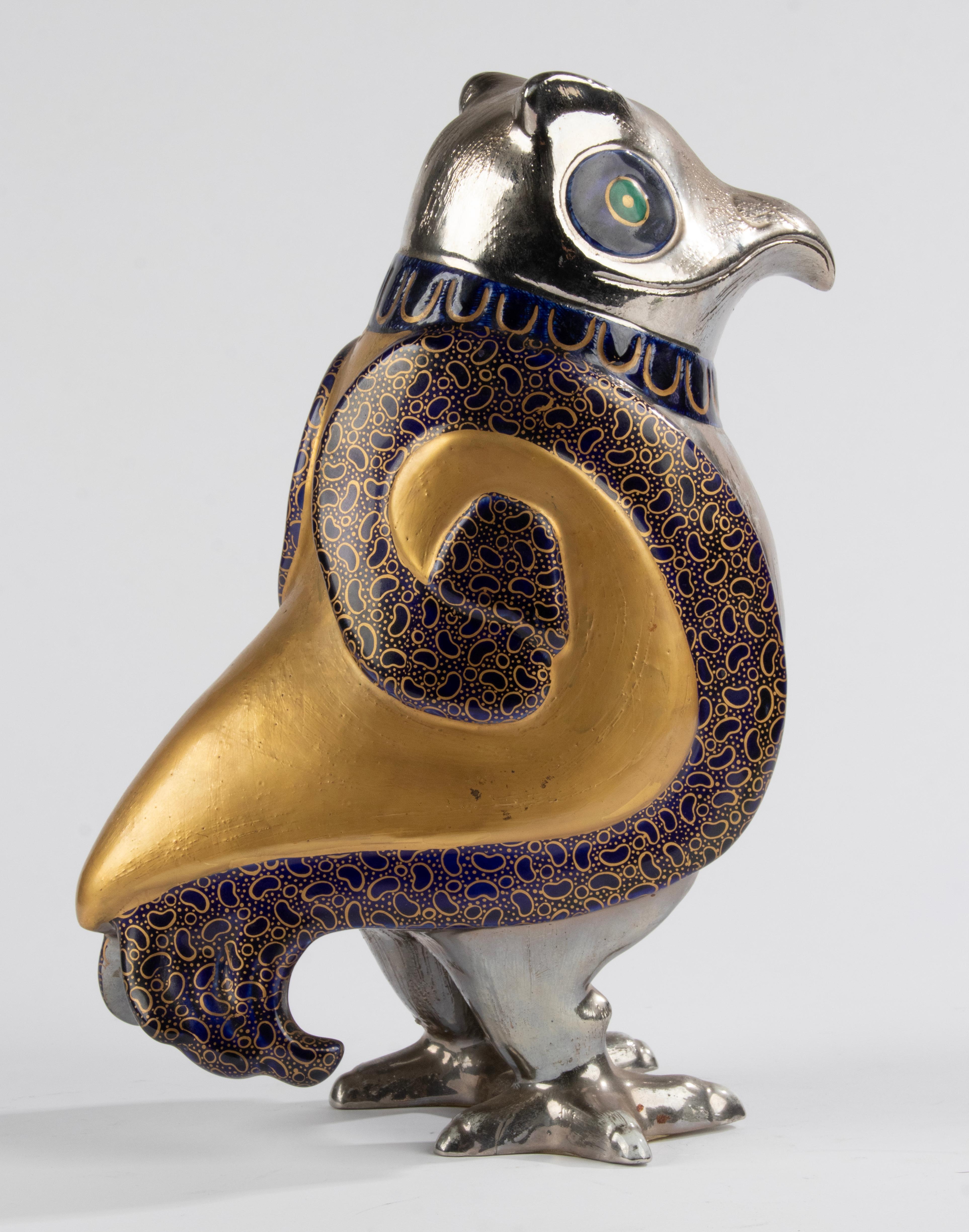 Sculpture en céramique d'un oiseau fantastique - Mangani Firenze en vente 4