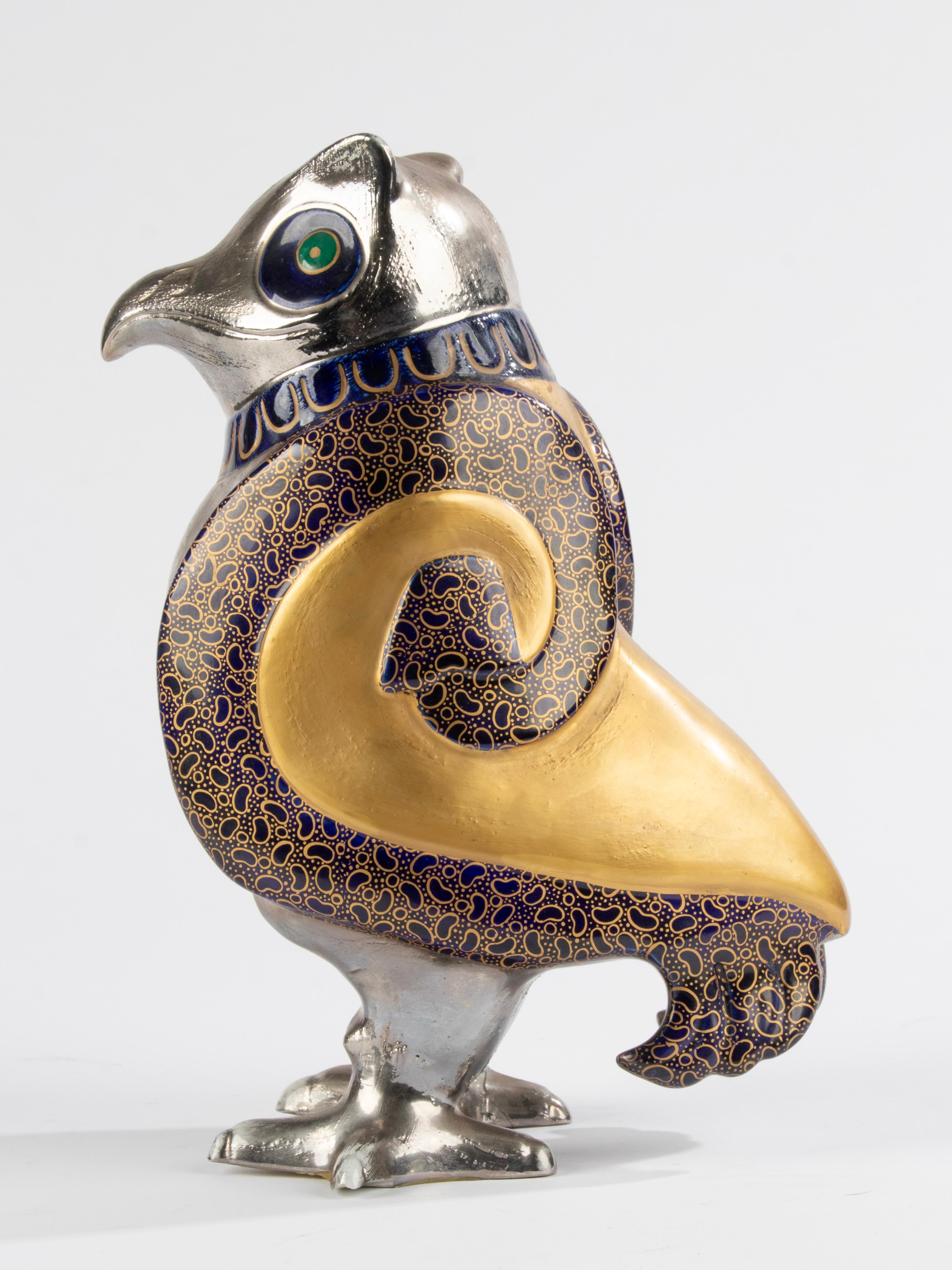 Sculpture en céramique d'un oiseau fantastique - Mangani Firenze en vente 5
