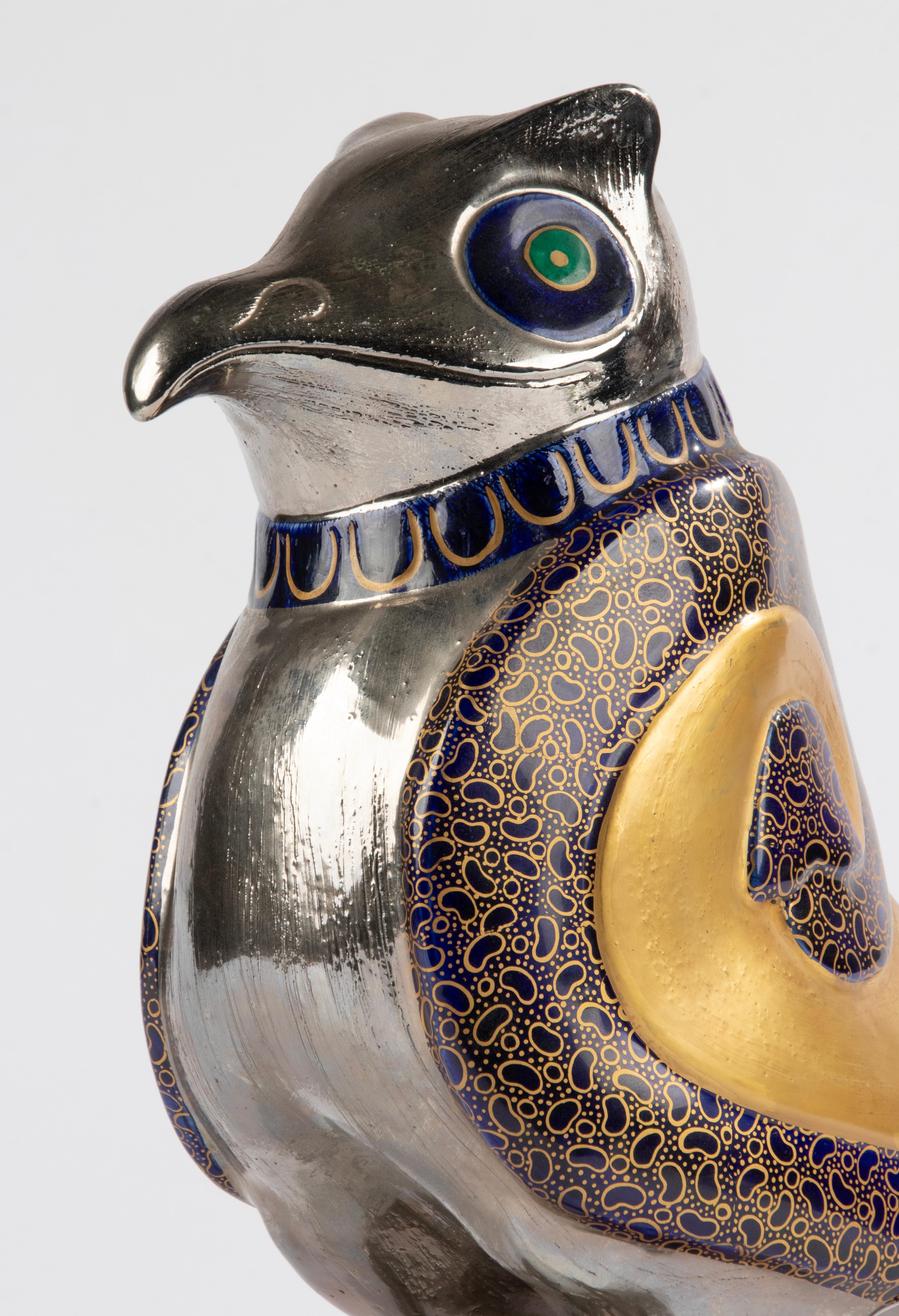 Modern Ceramic Sculpture of a Fantasy Bird - Mangani Firenze For Sale