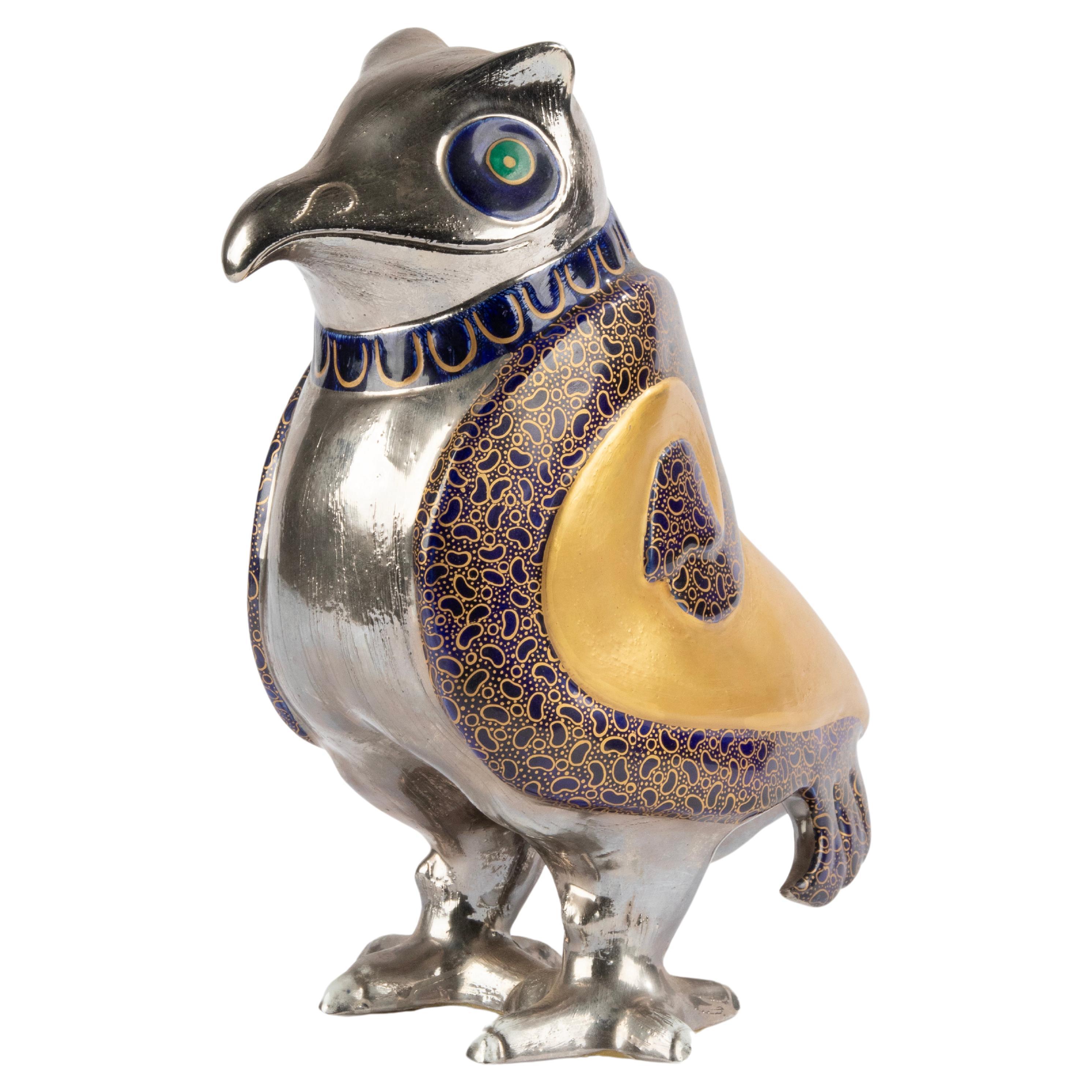 Sculpture en céramique d'un oiseau fantastique - Mangani Firenze en vente