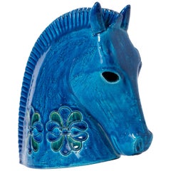 Ceramic Sculpture of a Horse’s Head by Aldo Londi for Bitossi, Italy, circa 1950