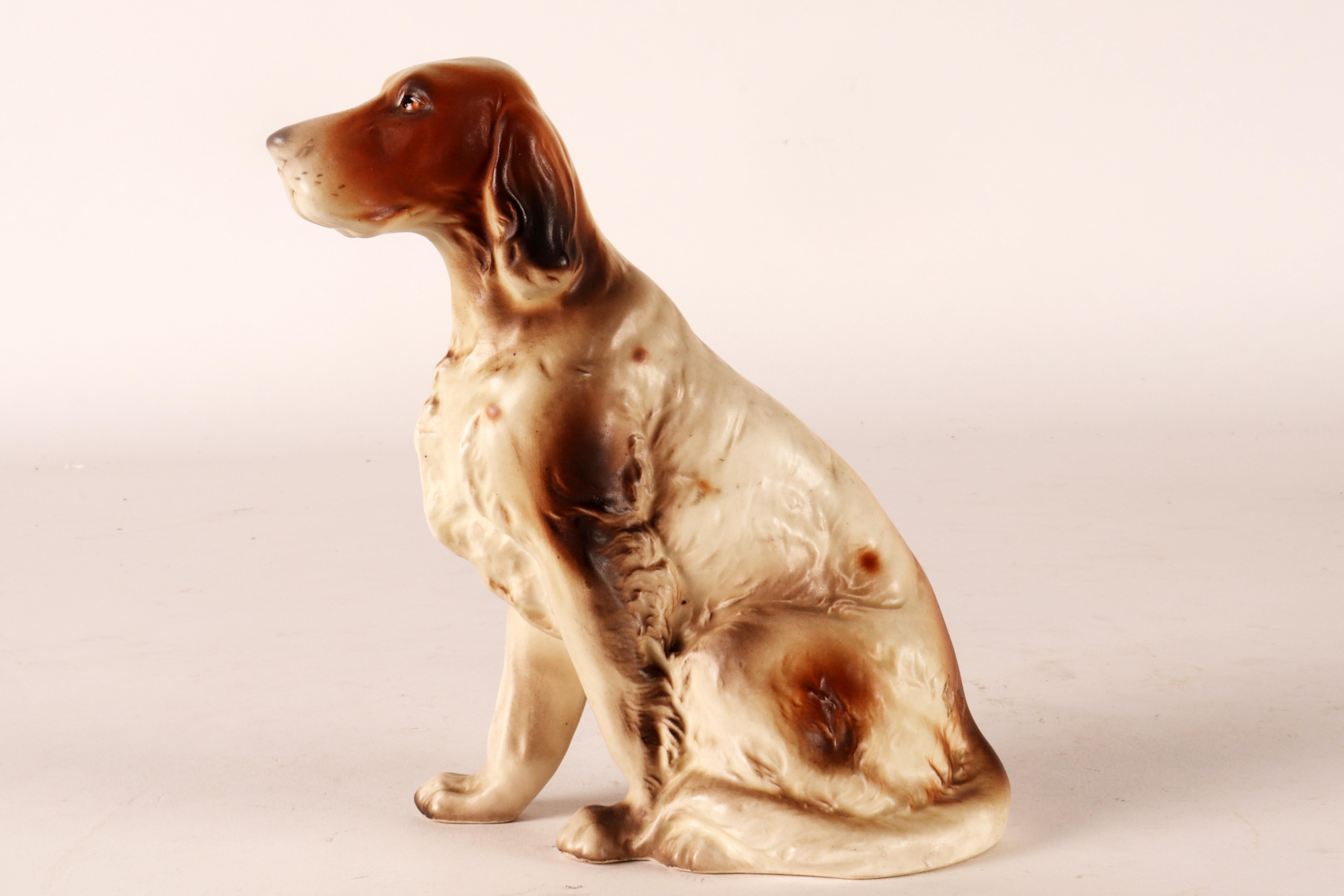 Ceramic sculpture of an English Setter dog, England 1950. In Good Condition For Sale In Milan, IT