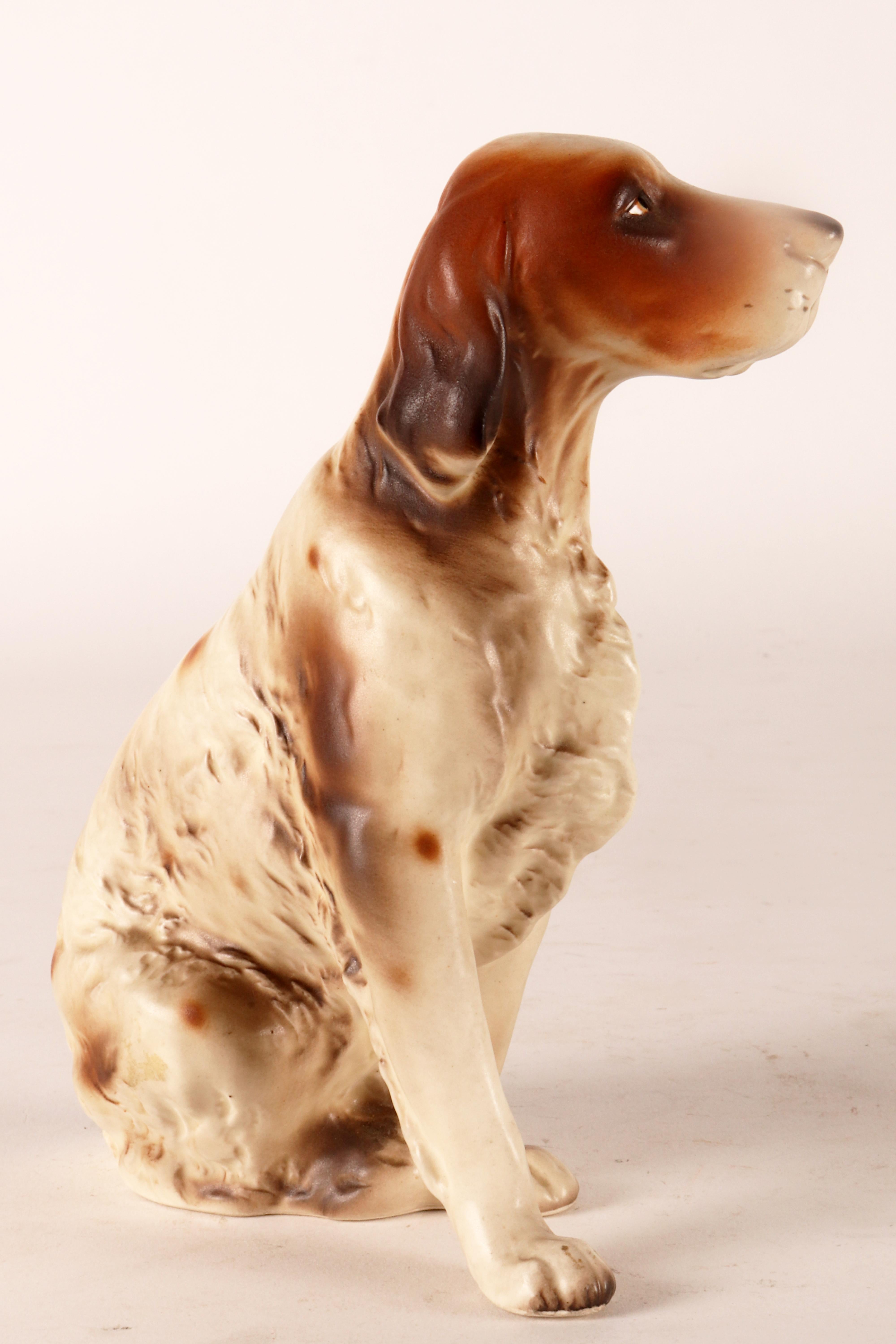 Ceramic sculpture of an English Setter dog, England 1950. For Sale 2