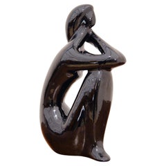 Ceramic sculpture of naked girl by Jitka Forejtová, 1960´s, Czechoslovakia