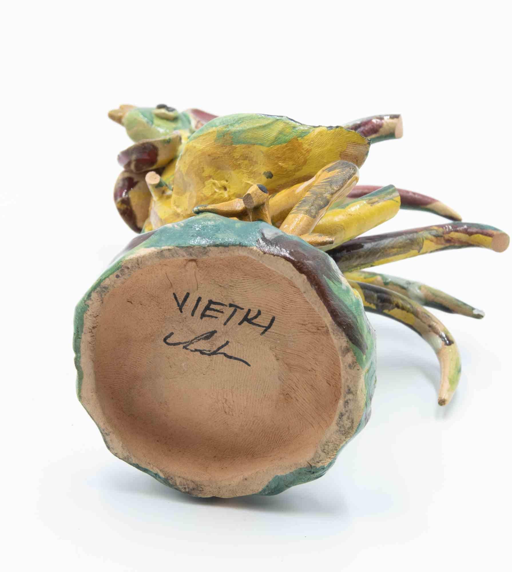 Late 20th Century Ceramic Sculpture of Rooster by Ceramiche di Vietri, Italy, 1970s For Sale