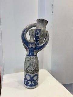 Escultura de cerámica "Porteuse d'eau" de Jean Derval Vallauris, Francia, años 60