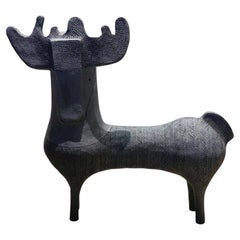 Ceramic Sculpture Reindeer signed by W. BYL