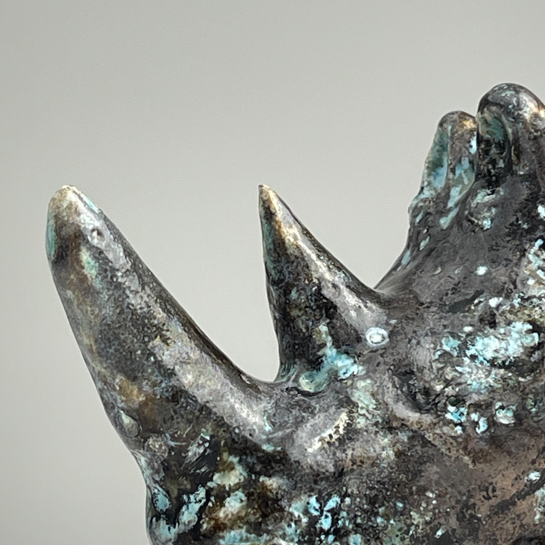 Ceramic sculpture Rhinoceros, Italy 1970s For Sale 3