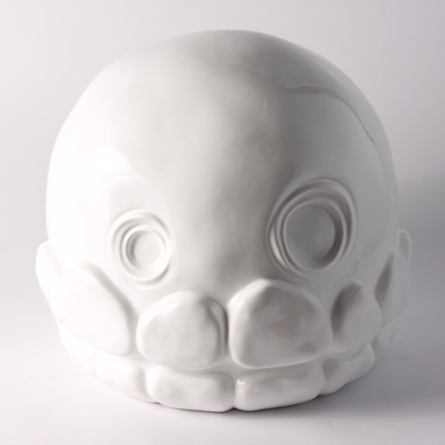 Modern Ceramic Sculpture Skull Model by Microbo for Superego Editions, Italy For Sale