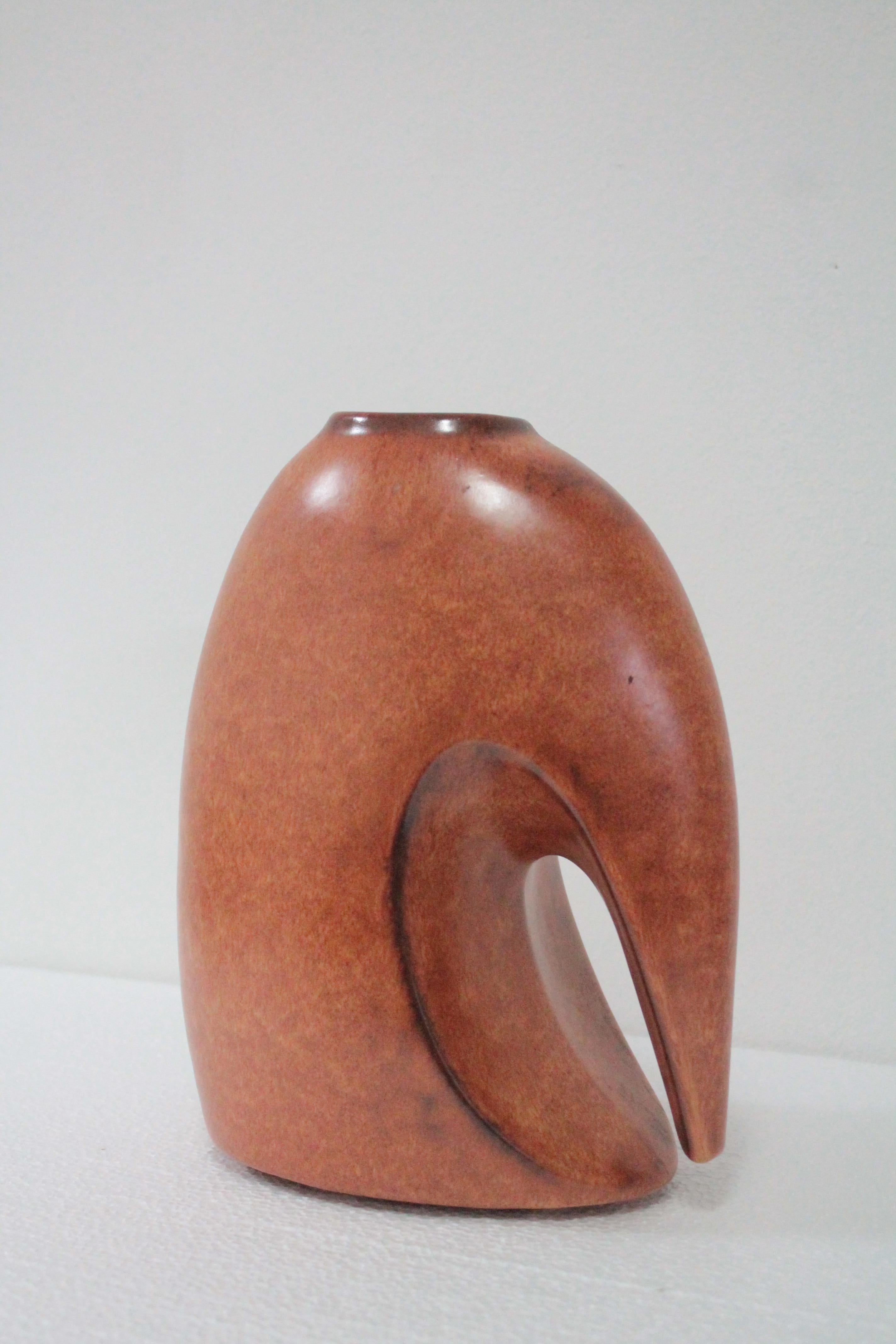 Mid-Century Modern Ceramic Sculpture Vase Bertoncello Design Roberto Rigon, 1970s For Sale