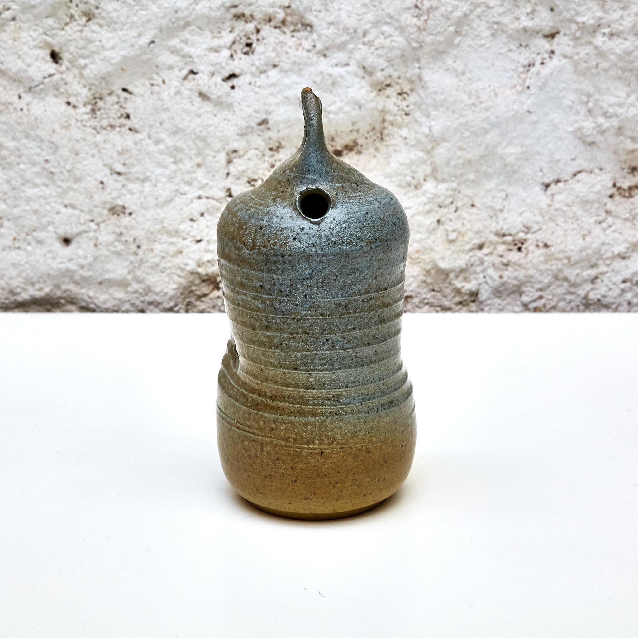 Mid-Century Modern Ceramic Sculpture Vase by Francisco Fernández Navarro – Spain, Circa 1970 For Sale