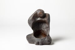 Scultura in ceramica con decorazione a smalto nero di Tim Orr, 1970