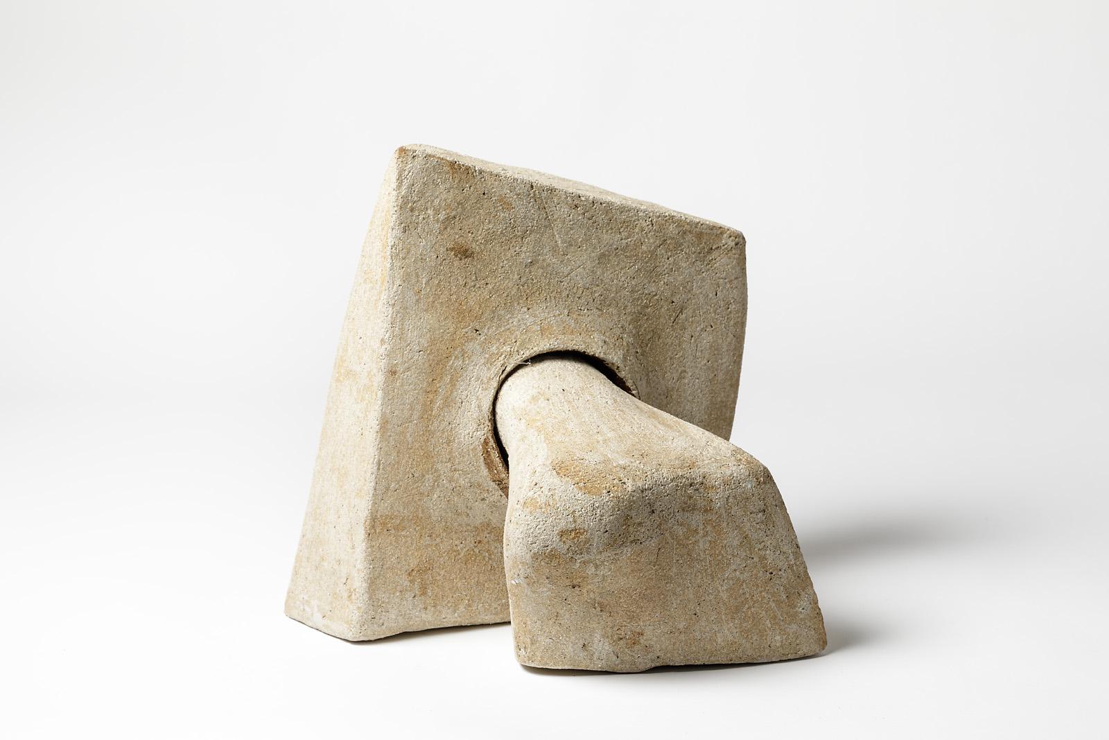 20th Century Ceramic Sculpture with Brown Decoration by Tim Orr, 1970