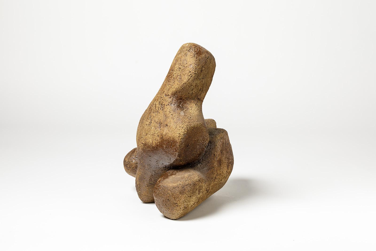 Scultura in ceramica con decorazione a smalto marrone di Tim Orr, 1970 In condizioni ottime in vendita a Saint-Ouen, FR