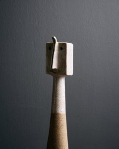 Ceramic Sculpture with Steel Base by Bruno Gambone, Italy, c. 1990