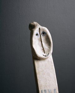 Ceramic Sculpture with Steel Base by Bruno Gambone, Italy, c. 1990