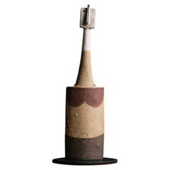 Ceramic Sculpture with Steel Base by Bruno Gambone, Italy, c. 1990