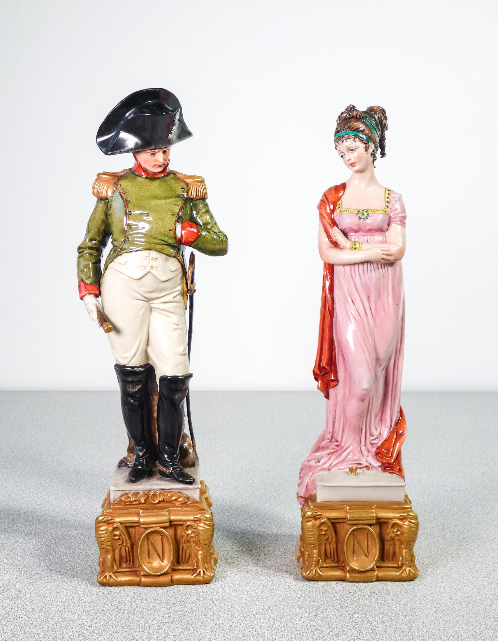 Pair of ceramic sculptures
by Bruno MERLI
Napoleon Bonaparte and Josephine 

ORIGIN
Capodimonte

PERIOD
20th Century

BRAND
MERLI
Ceramic factory active from the second half of the century in Capodimonte, in the province of Naples, by