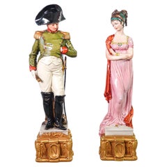 Ceramic Sculptures by Bruno Merli, Napoleon Bonaparte and Josephine, xx Sec