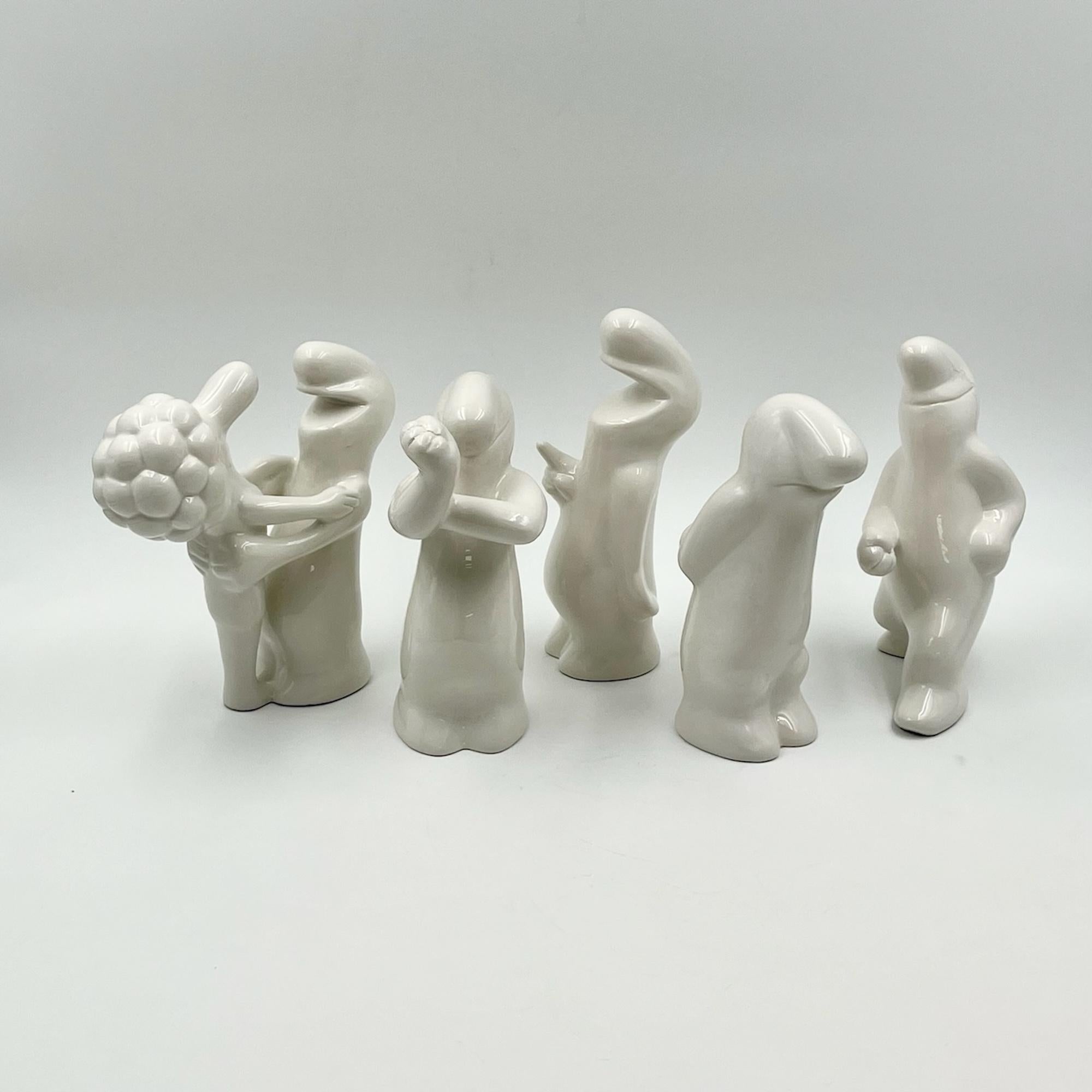 Ceramic Sculptures 'La Linea' by Osvaldo Cavandoli – Vintage Full Series 1960s In Good Condition For Sale In San Benedetto Del Tronto, IT