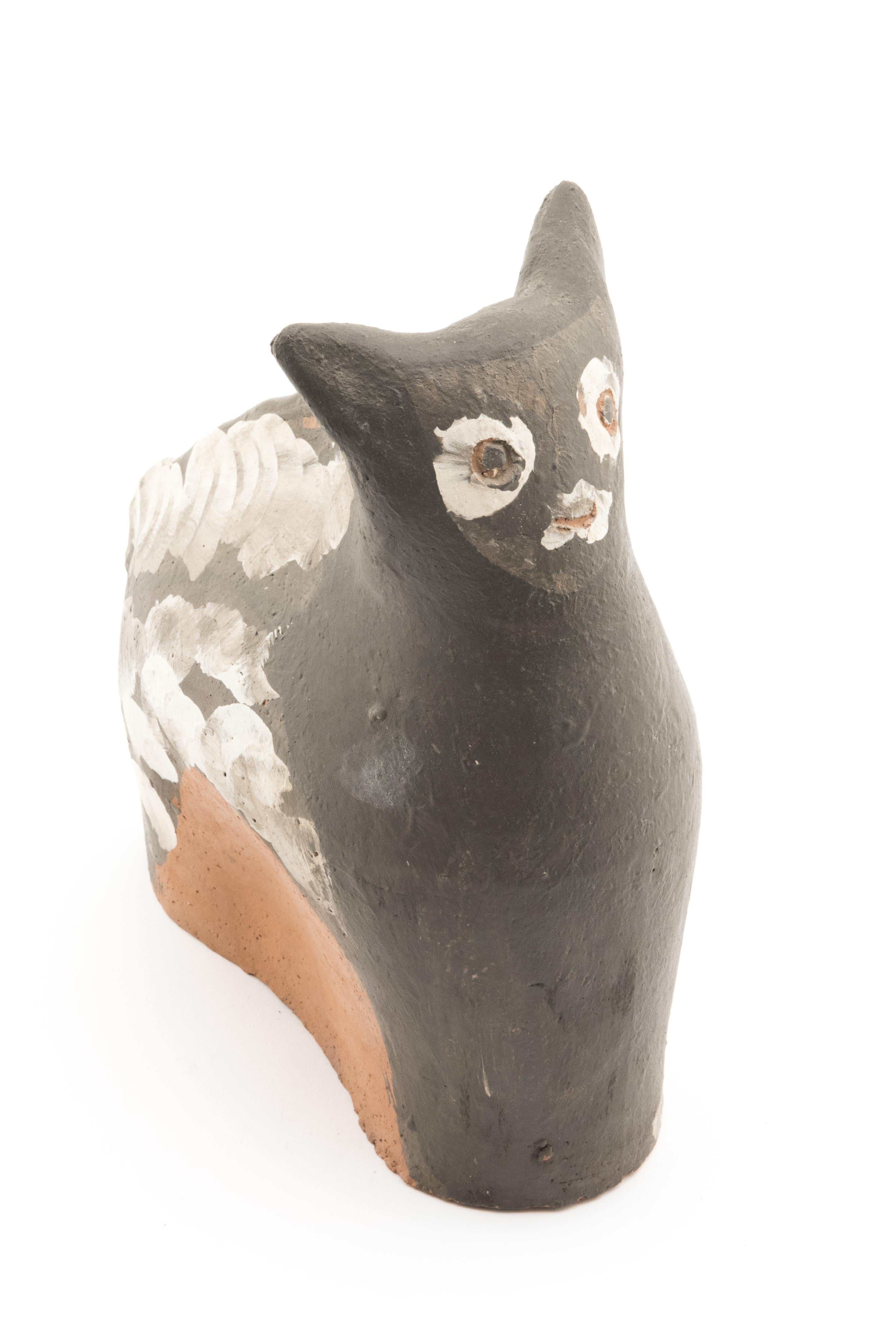 Ceramic Scultpure of Black Stylised Cat, Jules Agard, Vallauris, 1950s For Sale 1