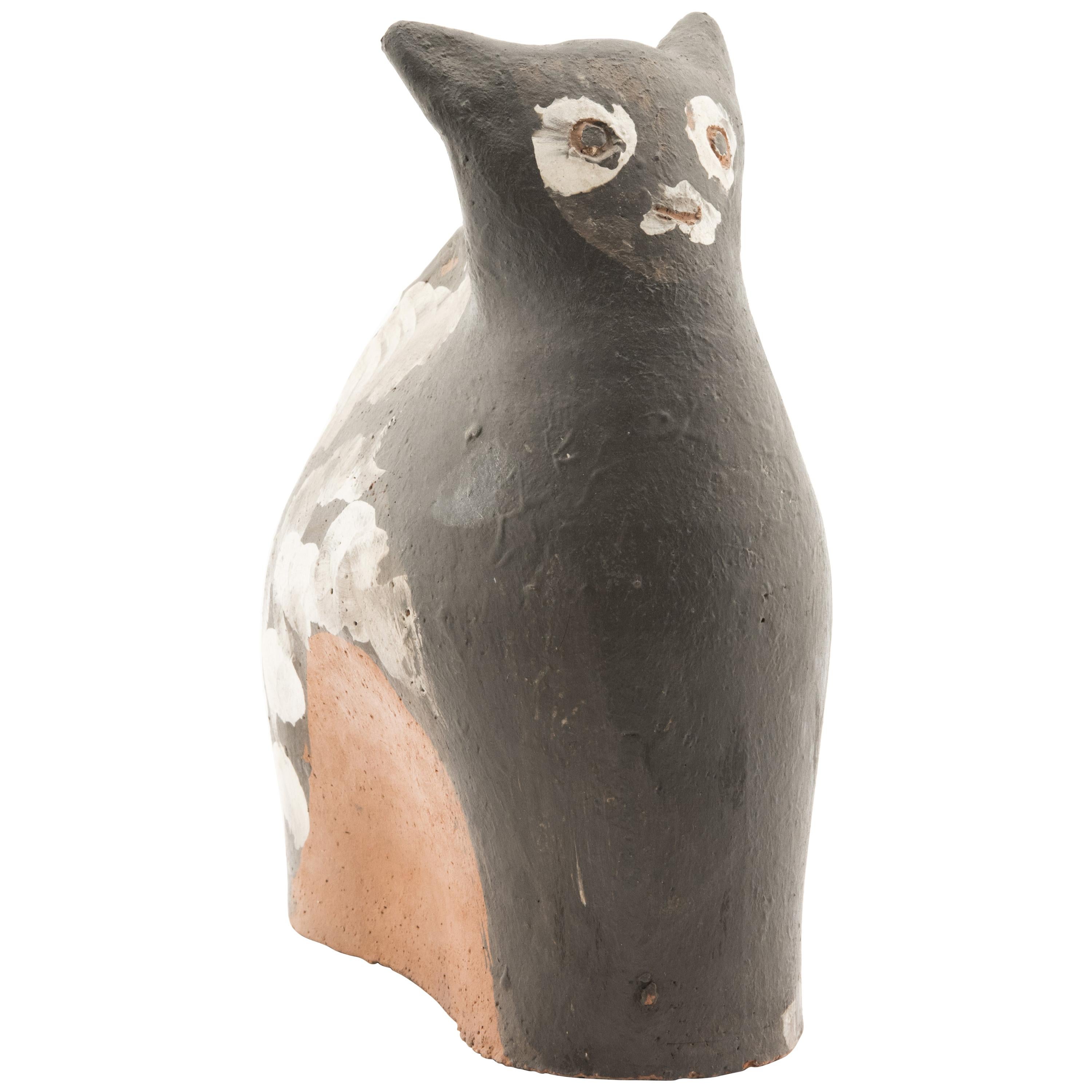 Ceramic Scultpure of Black Stylised Cat, Jules Agard, Vallauris, 1950s For Sale