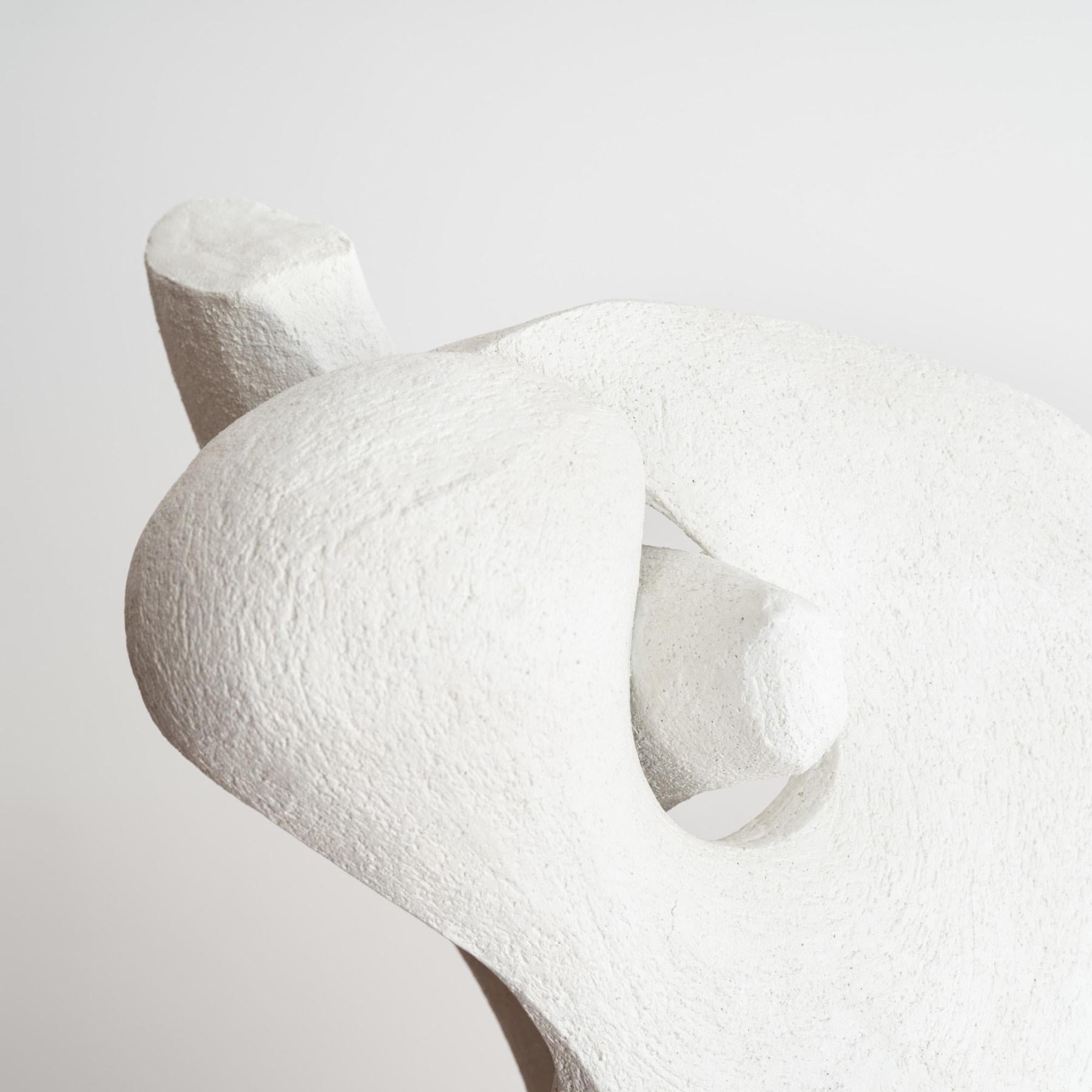 American Contemporary White Ceramic Sculpture in Organic Calla Lily Form For Sale