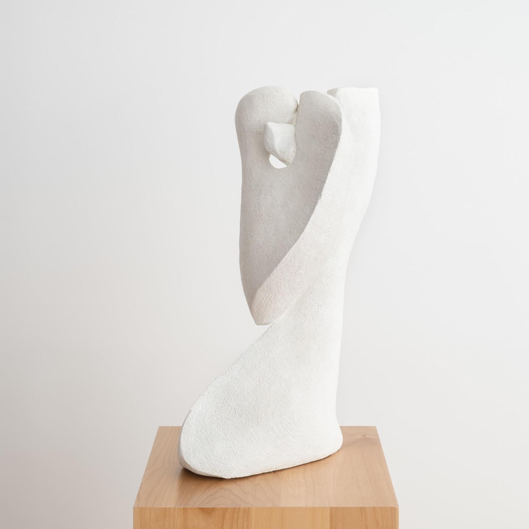 Américain Sculpture contemporaine en céramique blanche en forme de lys de calla organique en vente