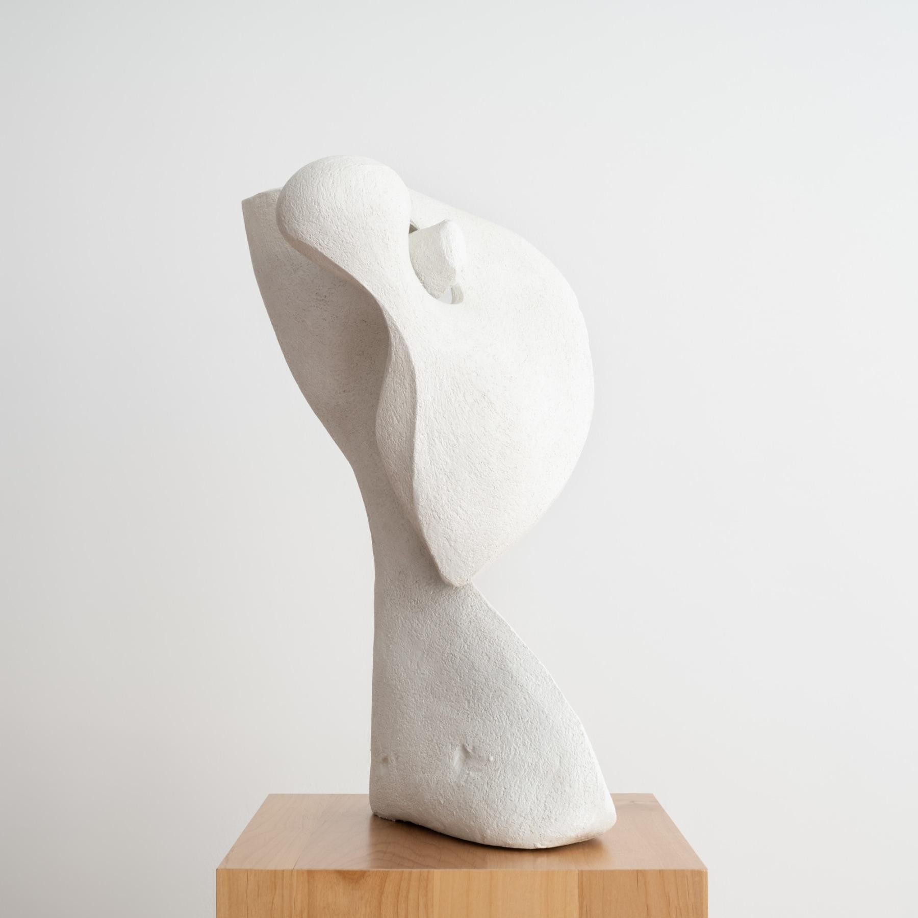 Organique Sculpture contemporaine en céramique blanche en forme de lys de calla organique en vente