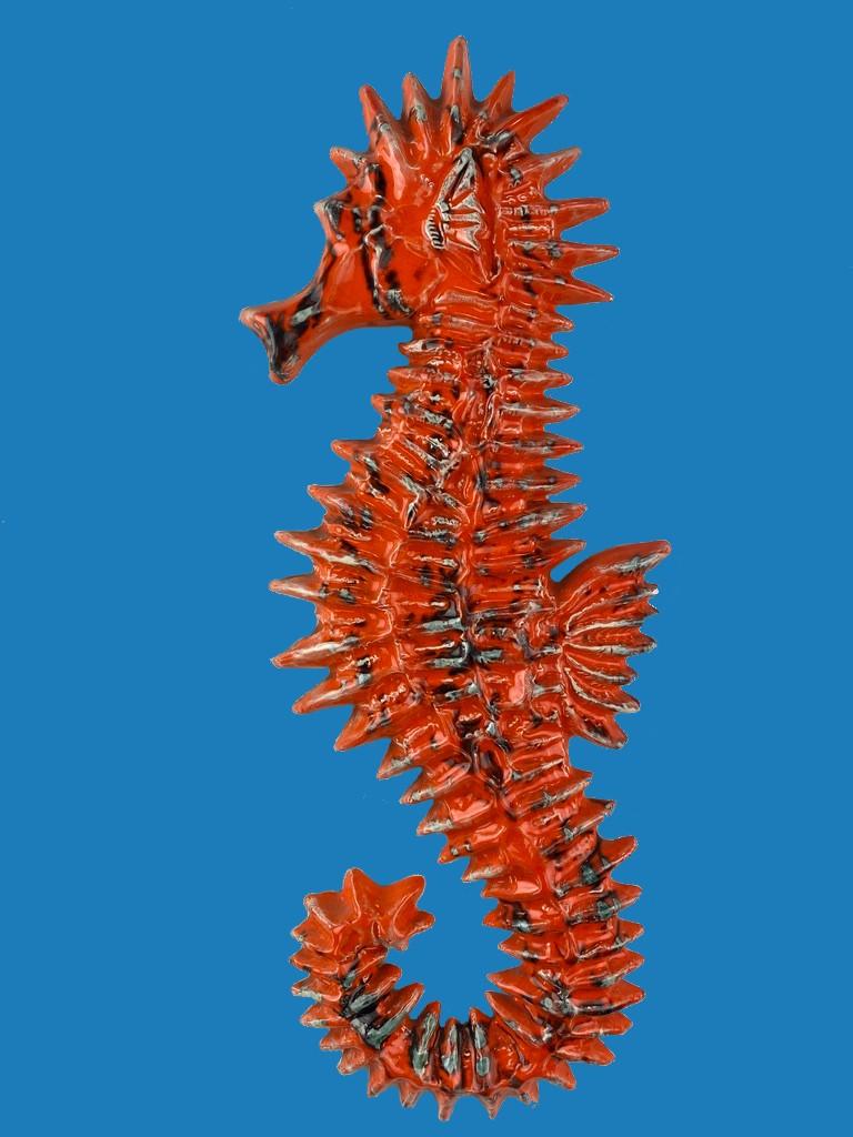Mid-Century Modern Ceramic Seahorse wall decoration- designer Yann - Amphora Belgium- 1960
