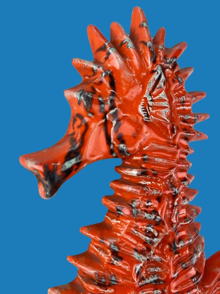 Belgian Ceramic Seahorse wall decoration- designer Yann - Amphora Belgium- 1960