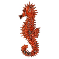 Ceramic Seahorse wall decoration- designer Yann - Amphora Belgium- 1960