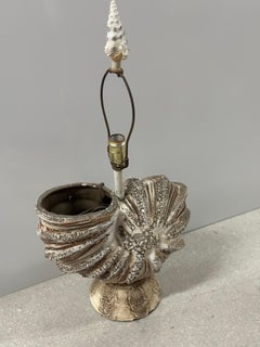 Ceramic seashell table lamp circa 1970