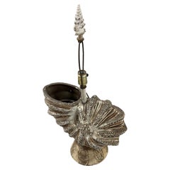Ceramic seashell table lamp circa 1970