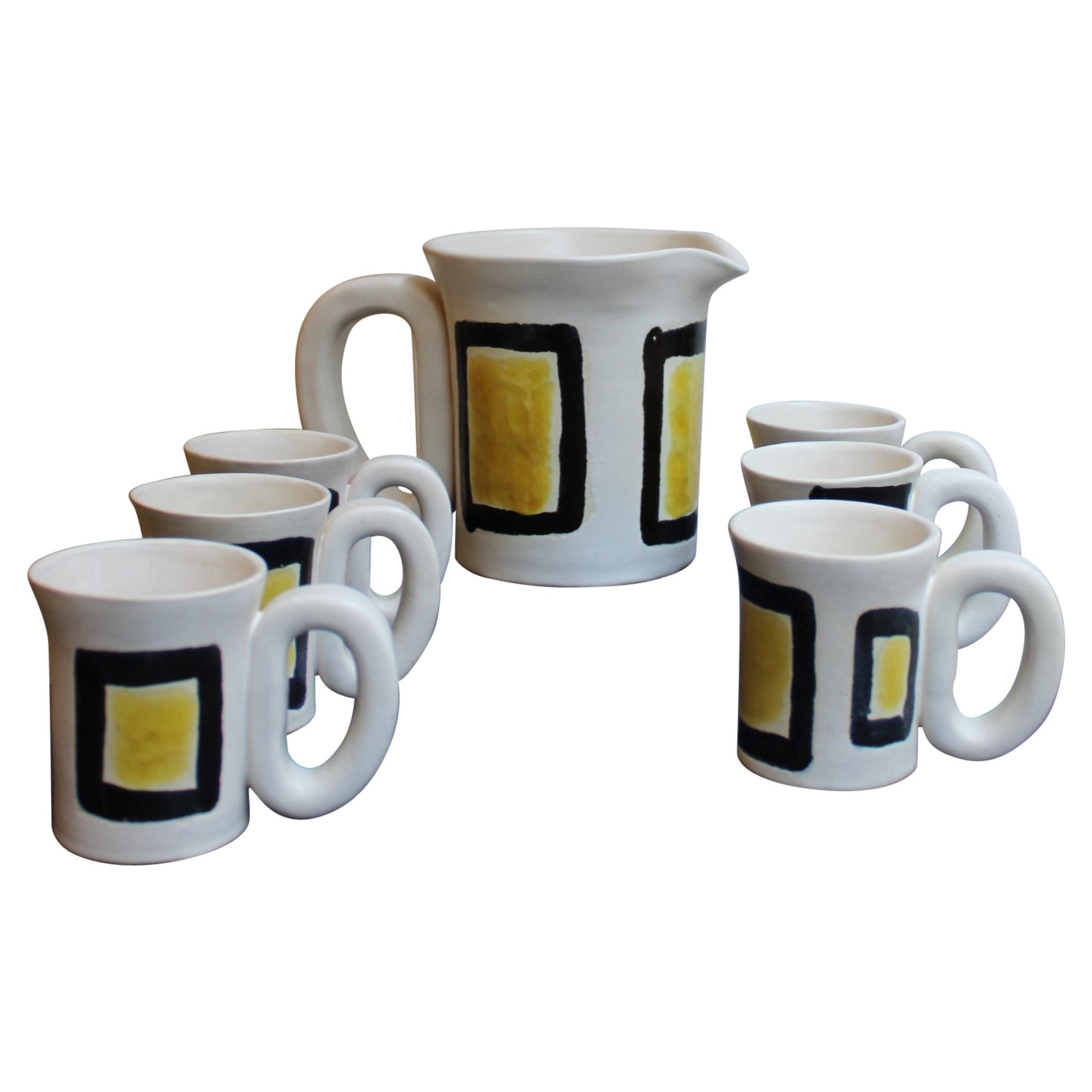 Ceramic Set Signed Jean and Robert Cloutier, France, 20th Century