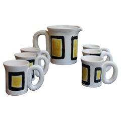 Ceramic Set Signed Jean and Robert Cloutier, France, 20th Century