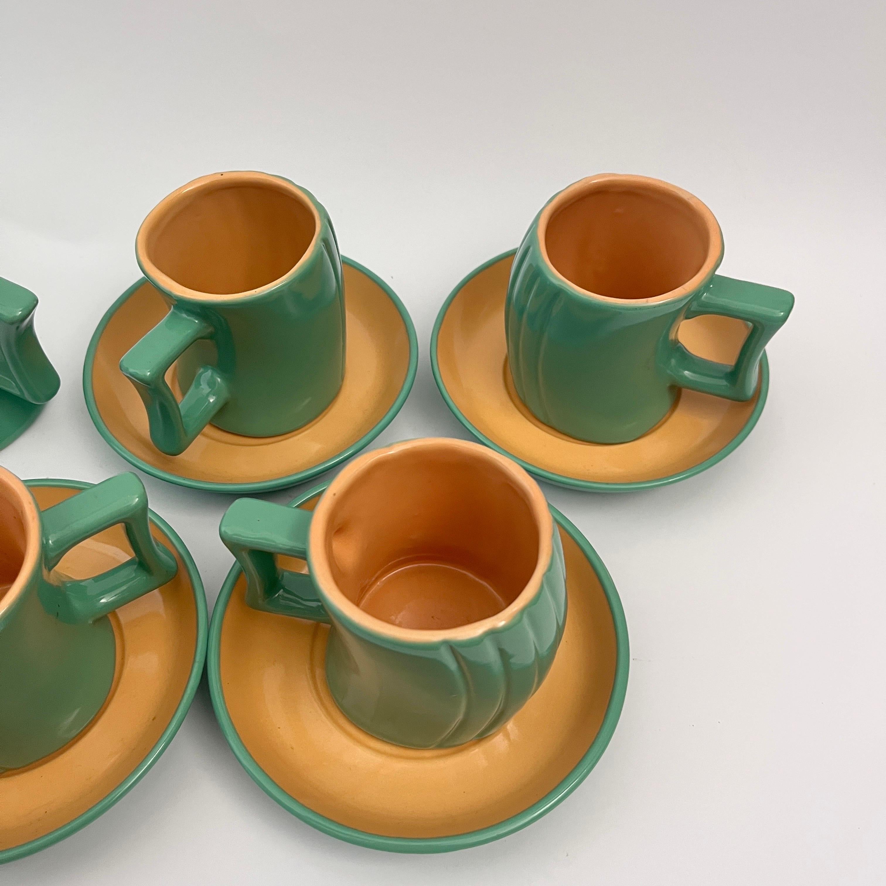 Ceramic set to kakao/tea by Massimo Iosa Ghini for Naj Oleari In Excellent Condition For Sale In Warszawa, PL