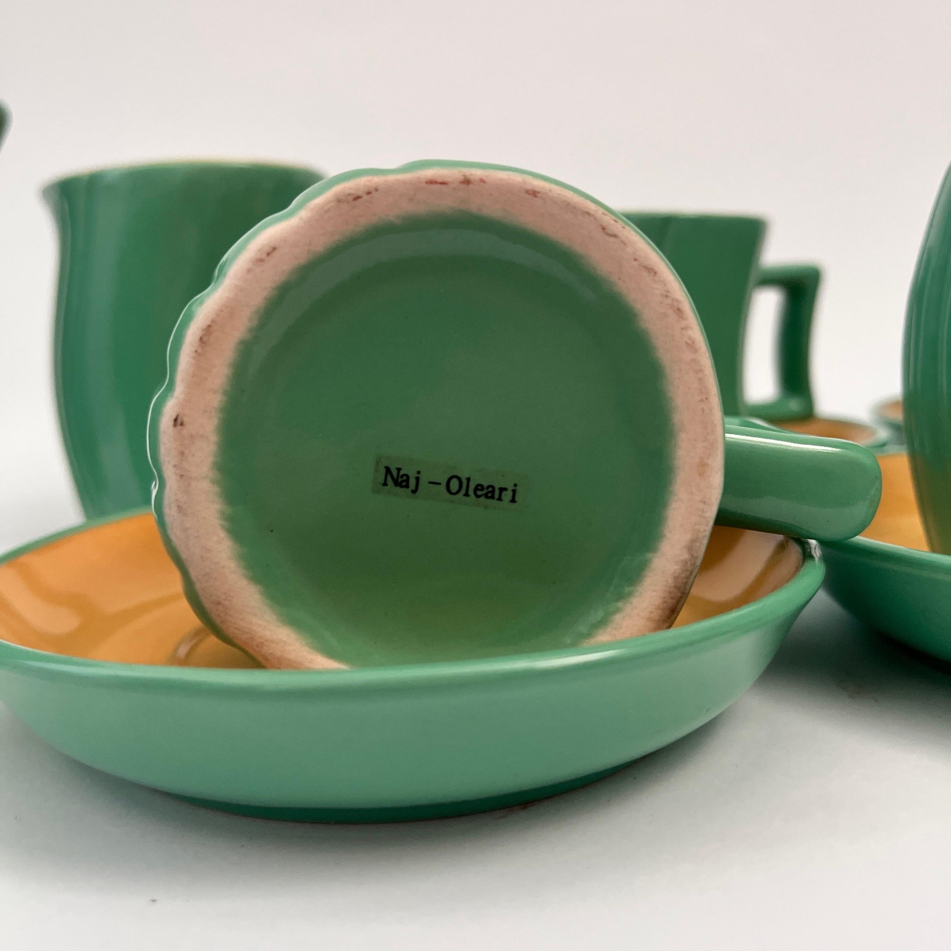 Late 20th Century Ceramic set to kakao/tea by Massimo Iosa Ghini for Naj Oleari For Sale