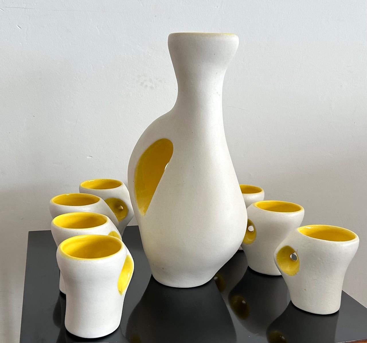Mid-Century Modern 9 pièces de céramique de Vallauris 1950 André Baud, Derval, Capron, Jouve, Blin